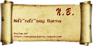 Nánássy Barna névjegykártya